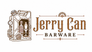 Jerry Can Barware wide logo with steampunk jerry can and barware line art