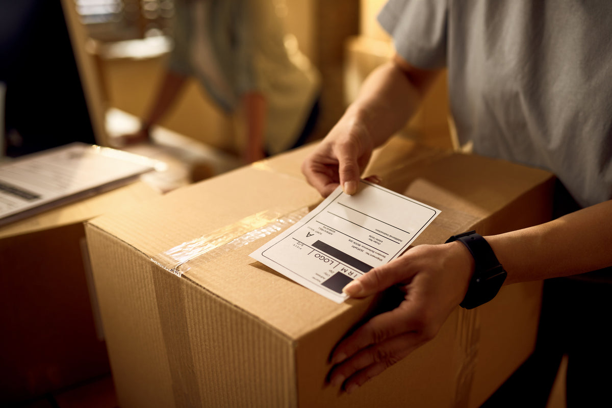 Packing desk preparing a customer shipment