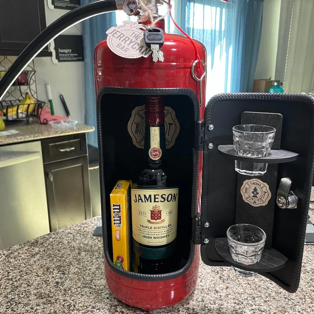 Fire Extinguisher Mini Bar Cabinet - jerry can minibar red black product 01