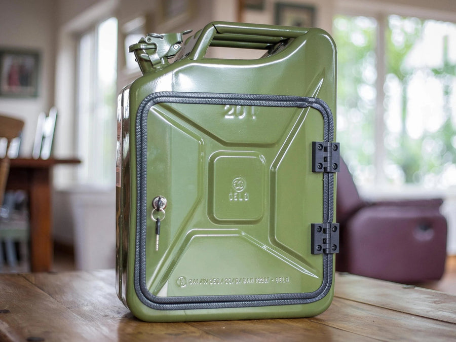Built for practical use detail for Jerry Can Mini Bar Cabinet for Man Cave Bar