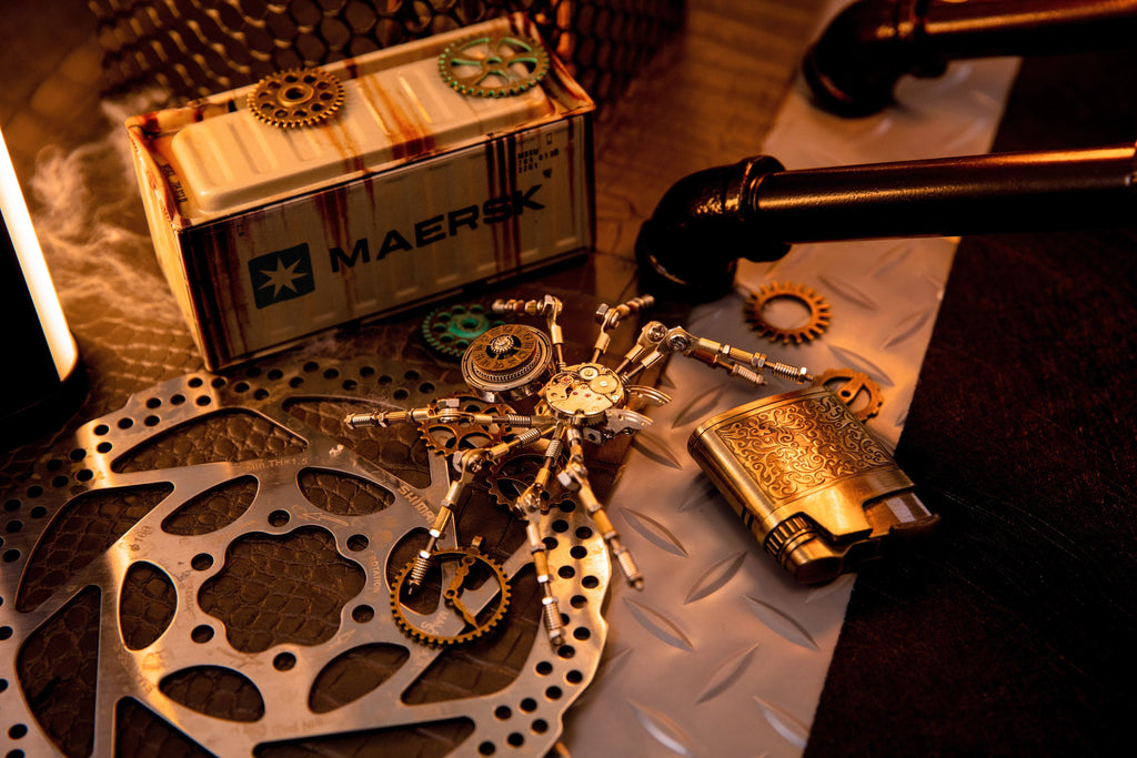 Mechanical Spider Steampunk Decor Lamp - mechanical spider decor lifestyle 01