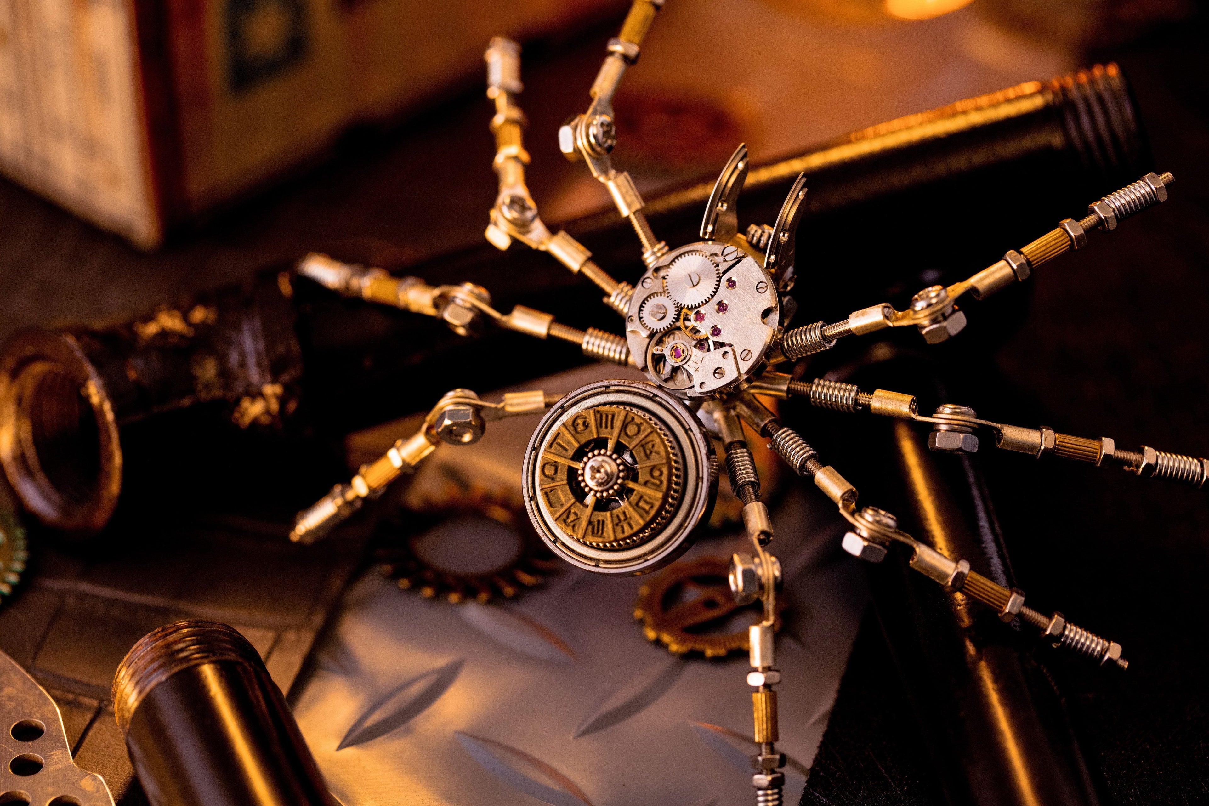 Mechanical Spider Steampunk Decor Lamp - mechanical spider decor lifestyle 04
