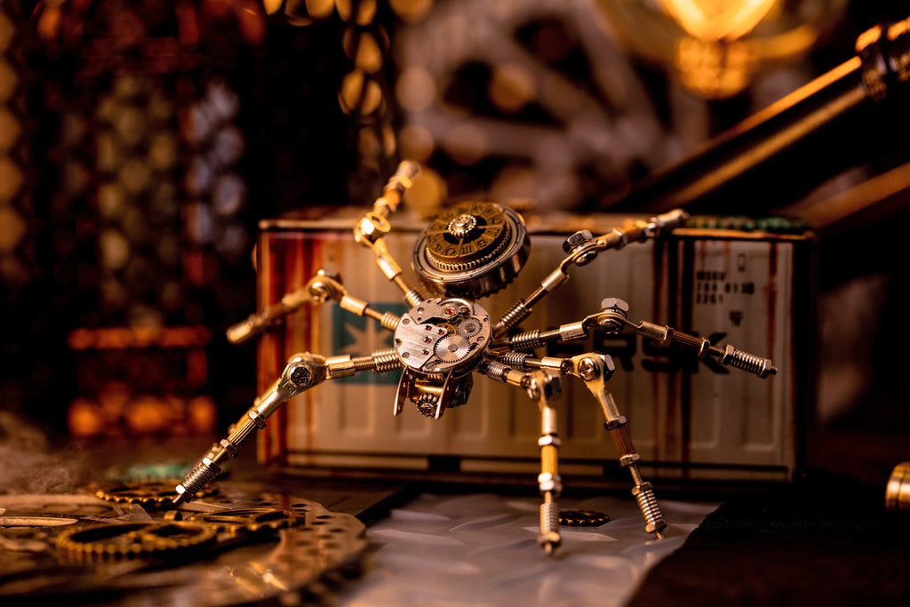 Mechanical Spider Steampunk Decor Lamp - mechanical spider decor product angle 01 truncated