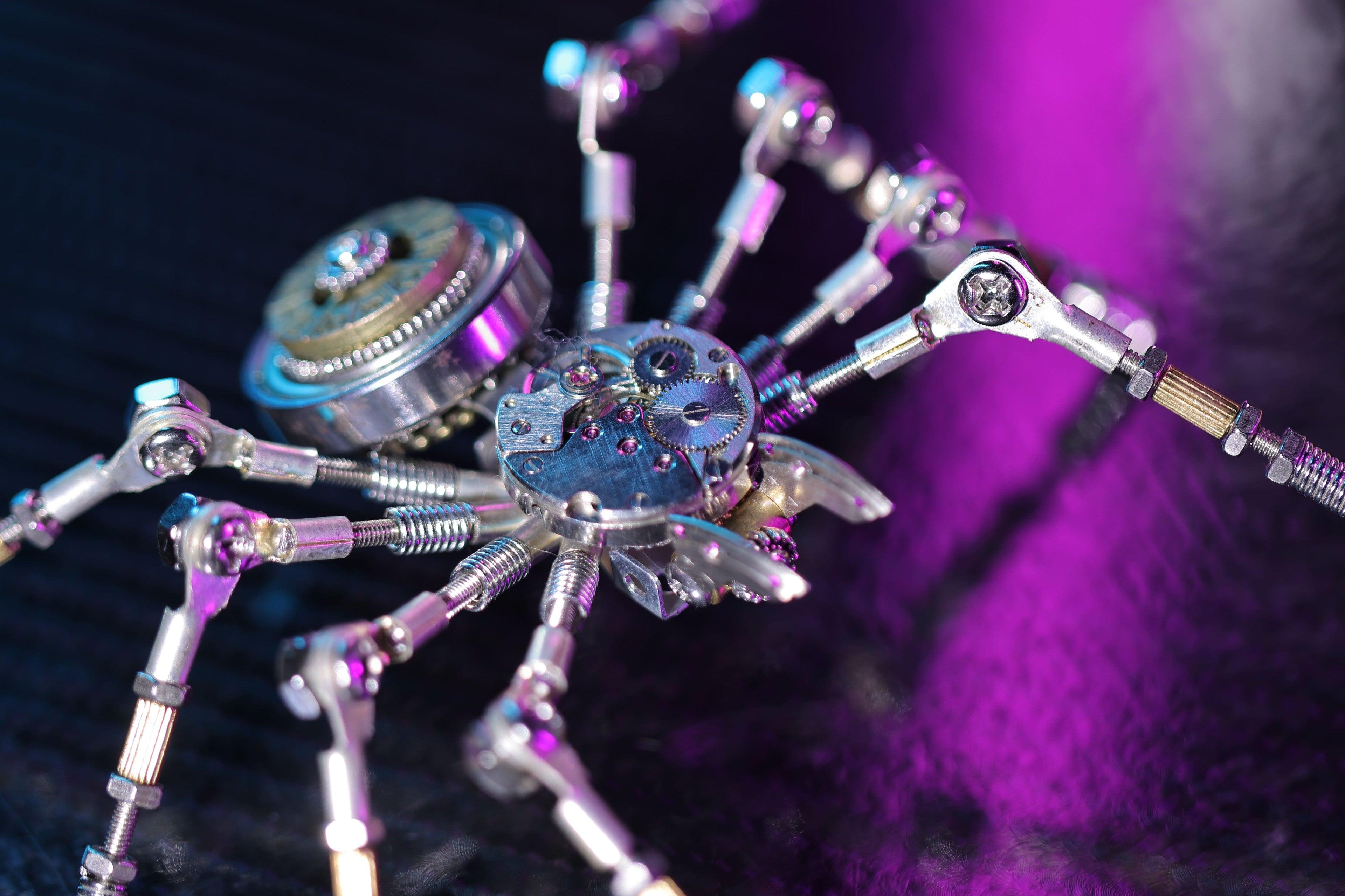 Mechanical Spider Steampunk Decor Lamp - mechanical spider decor side view 02