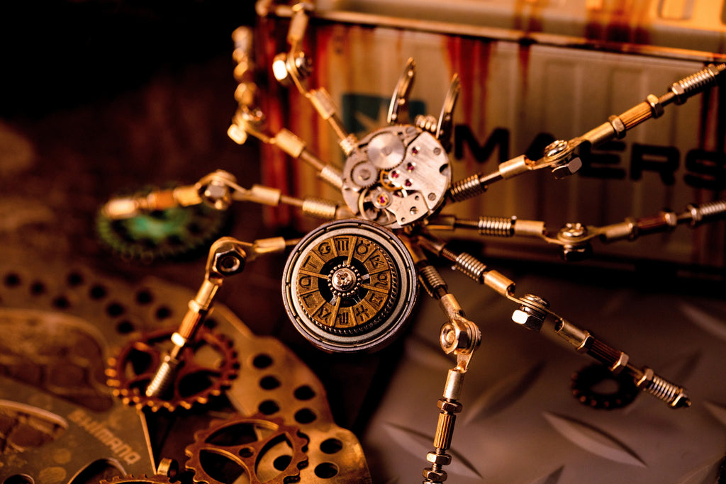 Mechanical Spider Steampunk Decor Lamp - mechanical spider decor watch face 01